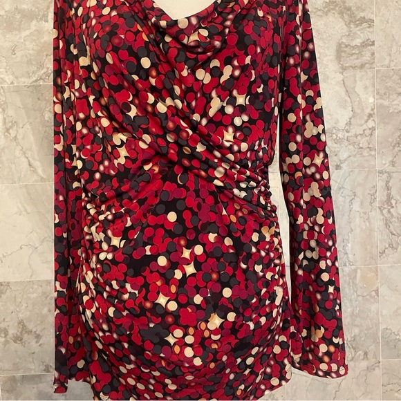 Vince Camuto Dot Print Cowl Neck Top - Picture 4 of 7